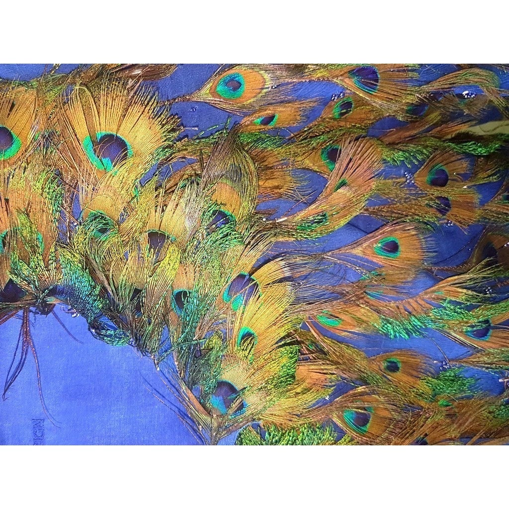 Liz Malraux Haute Couture Silk/Peacock Feathers Jacket Sz40 - poupishop