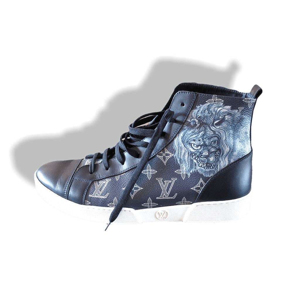 Louis Vuitton & Chapman Brothers Lion Sneakers Men Shoes, Sz 6.5/42 - poupishop