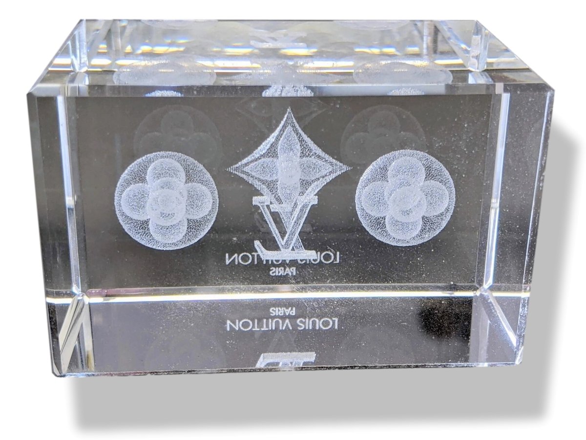Louis Vuitton VIP Crystal Paperweight - Presse Papier Cristal Logos, BNIB! - poupishop