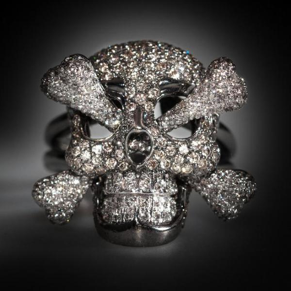 Lydia Courteille Diamonds Catacombes Vanities Skull Ring, Box! - poupishop