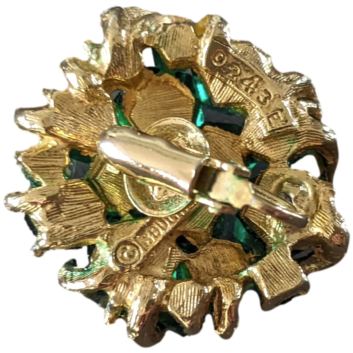 Marcel Boucher Late 1955 Art Brut "Mineraux" Poured Glass Numbered Clip on Earrings