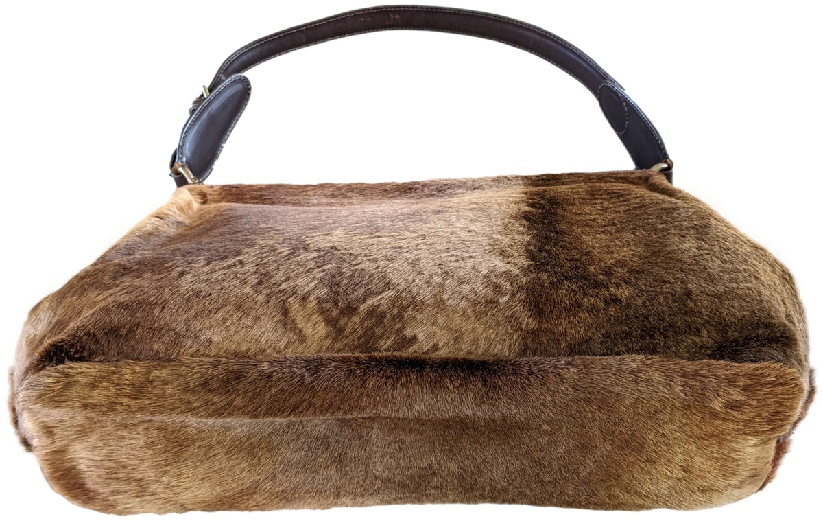 Marni Vintage Foal Fur/Patent Leather Old Malette Bag 36 cm
