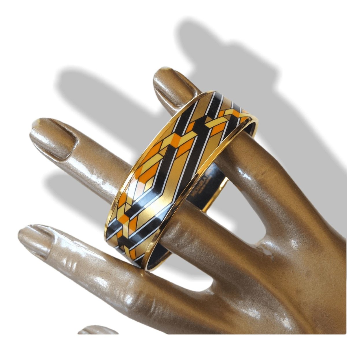 Michaela Frey Wien 1970s Modern Art Enamel Necklace Choker & Bangle Set, Box! - poupishop