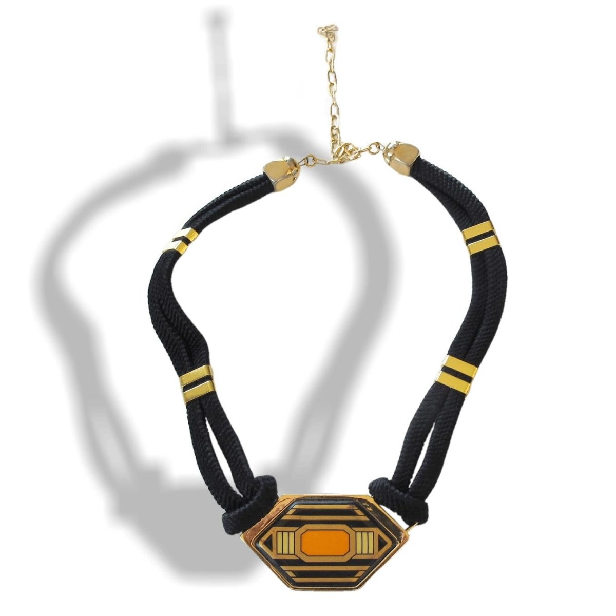 Michaela Frey Wien 1970s Modern Art Enamel Necklace Choker & Bangle Set, Box! - poupishop