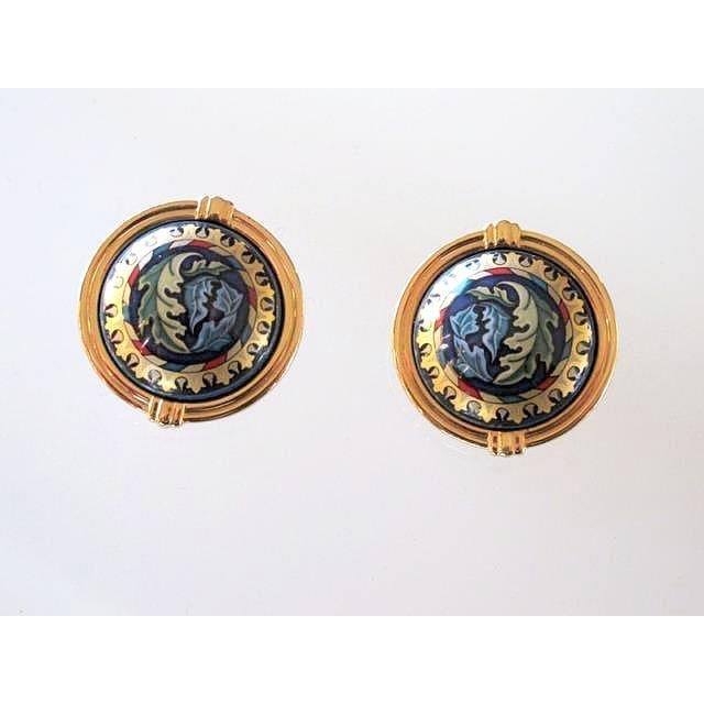 Michaela Frey Wien Enamelled Clip on Earrings, NIB! - poupishop