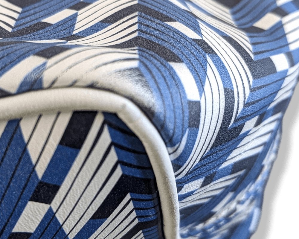 Moynat 2015 Blue/White Leather Casual Week-end RIVAGE TOTE BAG 35 - poupishop