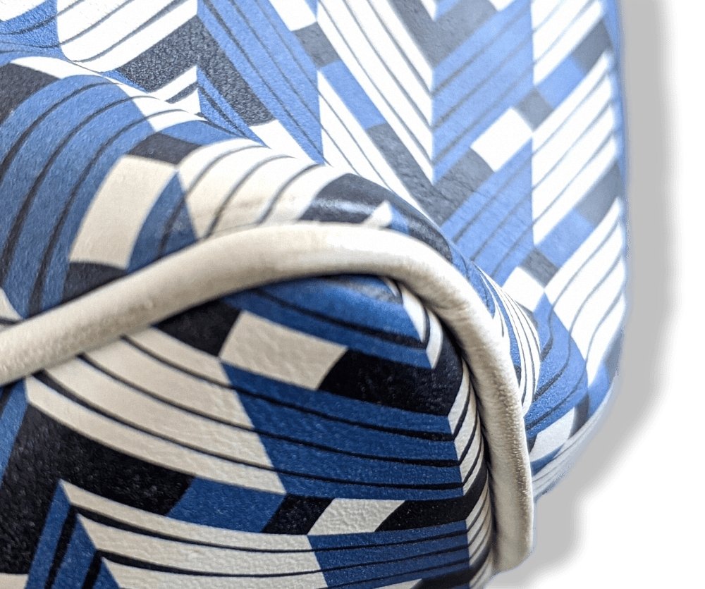 Moynat 2015 Blue/White Leather Casual Week-end RIVAGE TOTE BAG 35 - poupishop