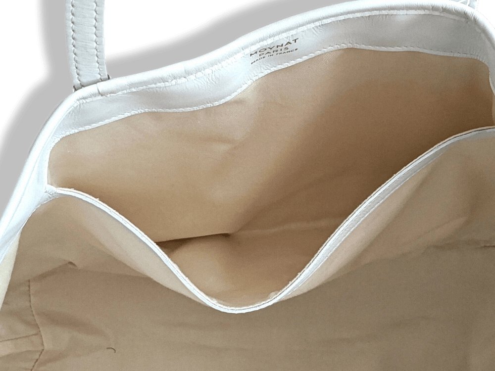Moynat 2015 Blue/White Leather Casual Week-end RIVAGE TOTE BAG 35 - poupishop