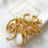 Nina Ricci Vintage Large Gold Brooch, New! - poupishop