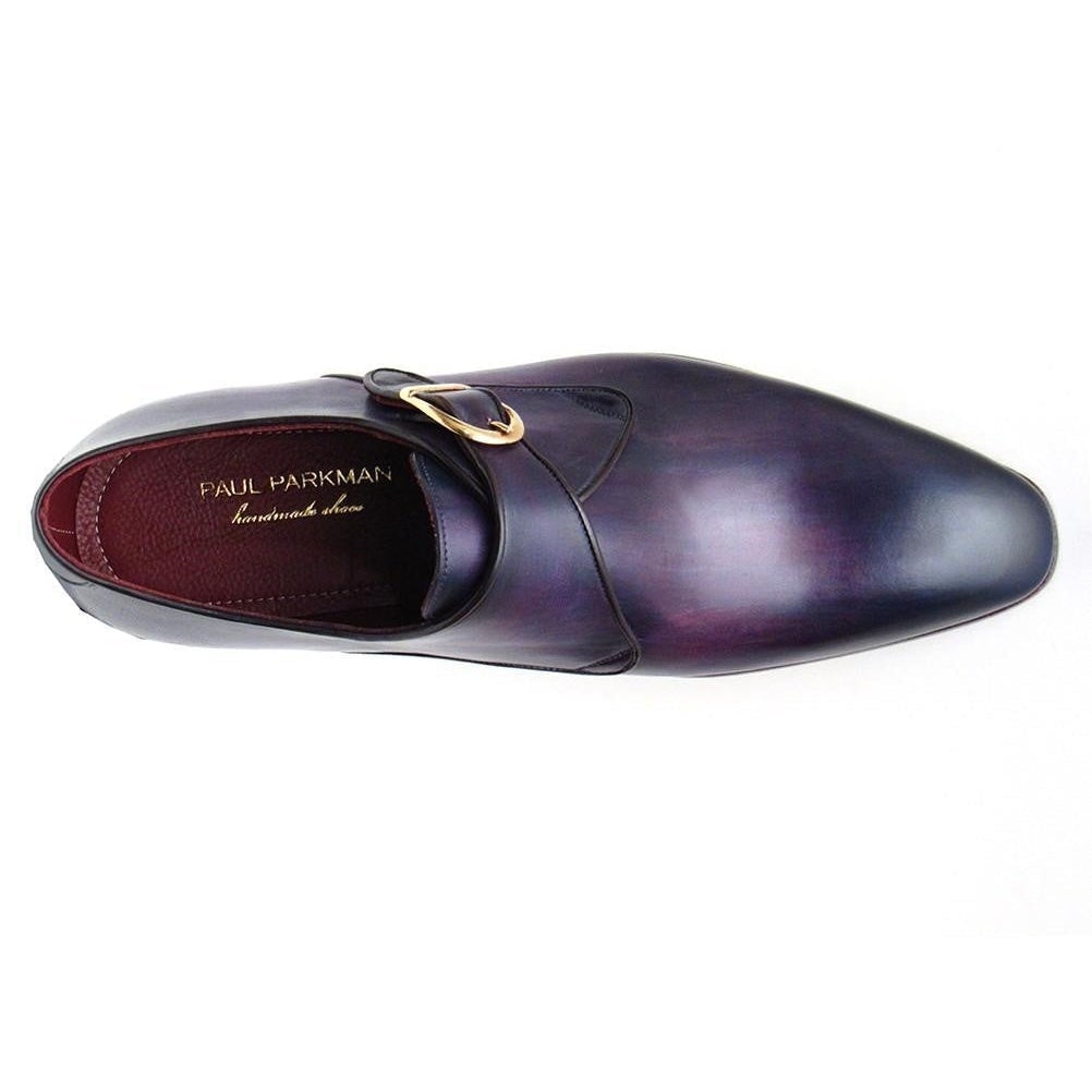 Paul Parkman Purple Single Monkstrap Hand Painted Men Shoes NIB! - poupishop