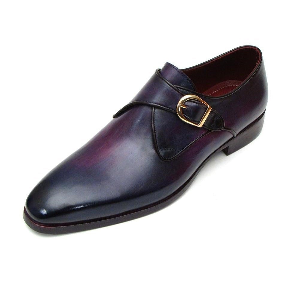 Paul Parkman Purple Single Monkstrap Hand Painted Men Shoes NIB! - poupishop