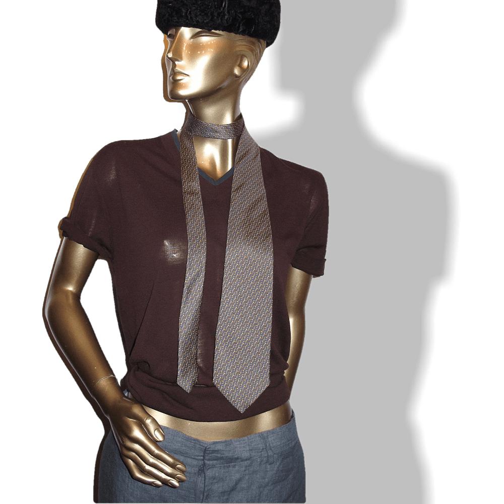 Pierre Balmain Classic Chain Links Twill Silk Tie, New! - poupishop