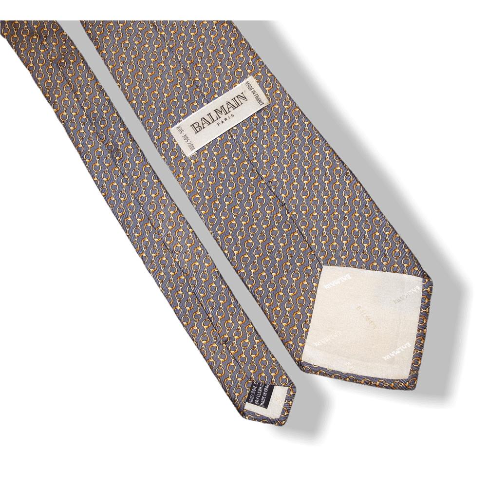 Pierre Balmain Classic Chain Links Twill Silk Tie, New! - poupishop