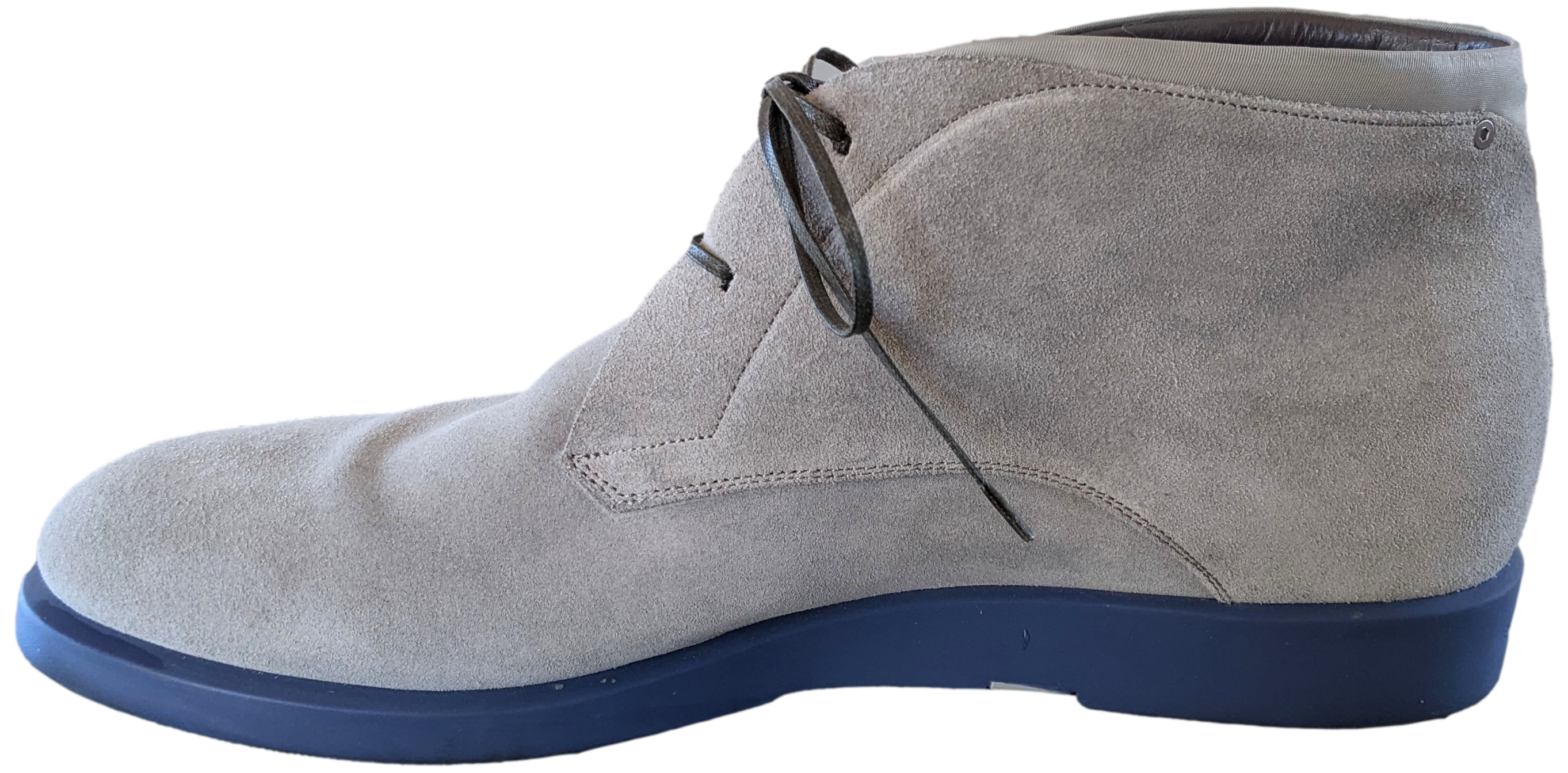 Porsche Design Grey Suede with Blue Sole P'1700 Men Lace Up Shoes Boots Sz44