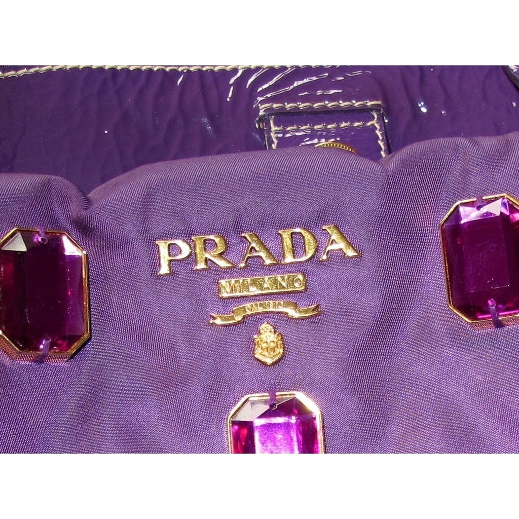 Prada 2008 Anemone Nylon Tessuto Pietre BR4118 Tote Bag - poupishop