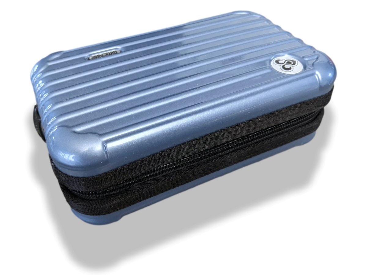 Rimowa Blue Metallic Zipped Cosmetic Kit Clutch Pochette Bag, Vip First Class, New! - poupishop