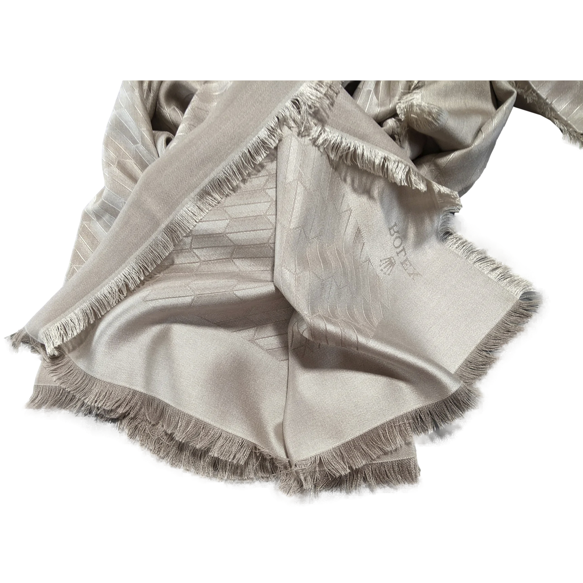 Rolex Beige Faconnee Special Ltd Issue for VIP "Baselworld 2018" Huge Fringed Cashmere Shawl 140