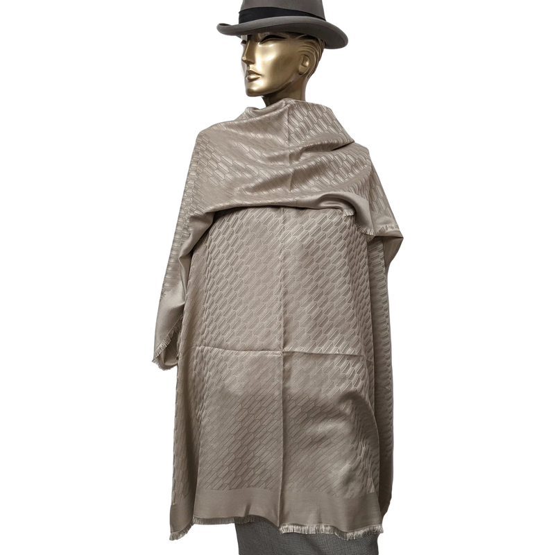 Rolex Beige Faconnee Special Ltd Issue for VIP "Baselworld 2018" Huge Fringed Cashmere Shawl 140
