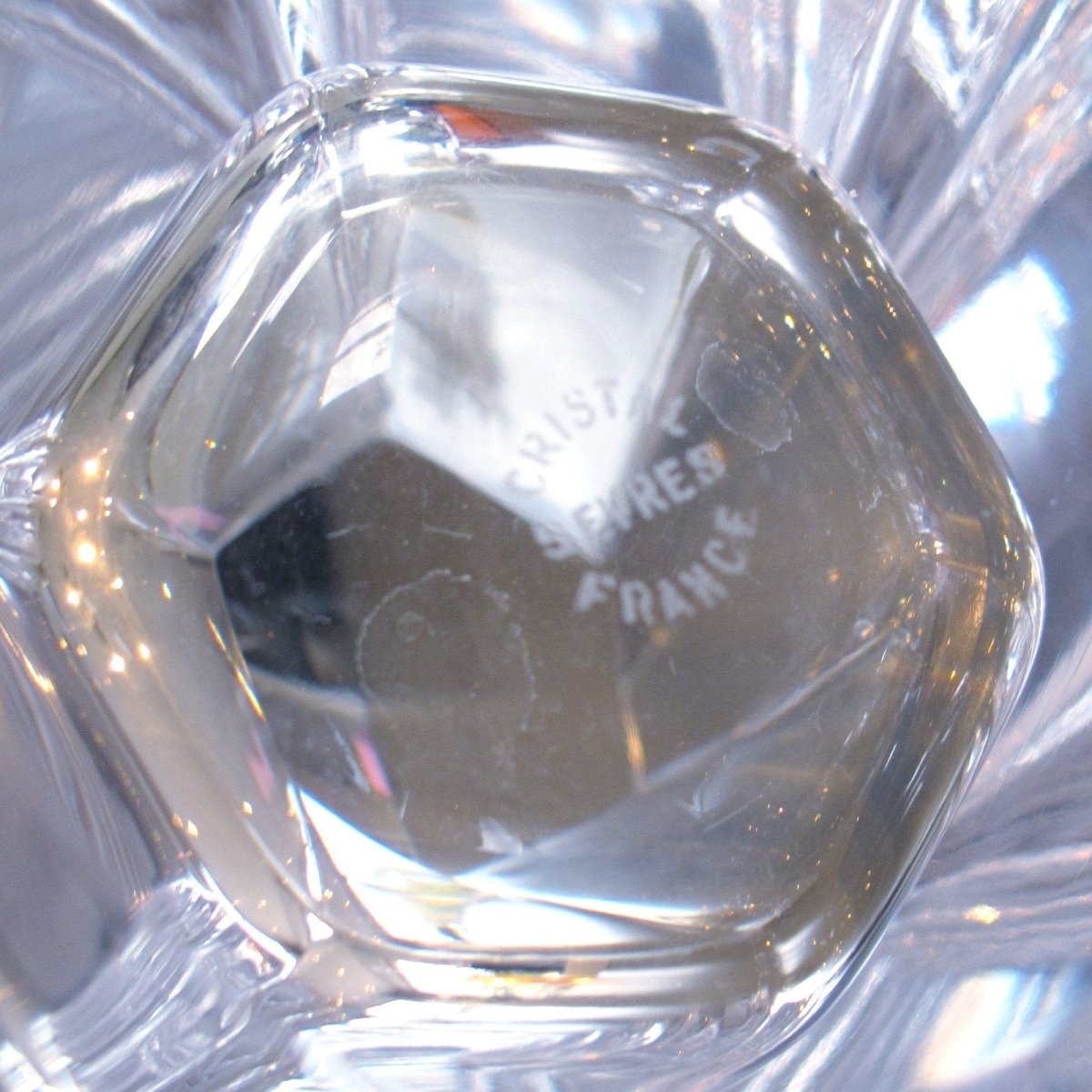 Sevres Big Fruit Juice Hexagonal Crystal Glass, Superb! - poupishop
