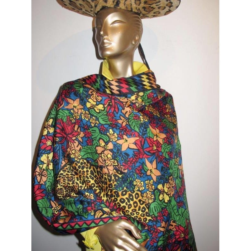 Sonia Rykiel 1980s Jungle Silk Twill Scarf 90cm - poupishop