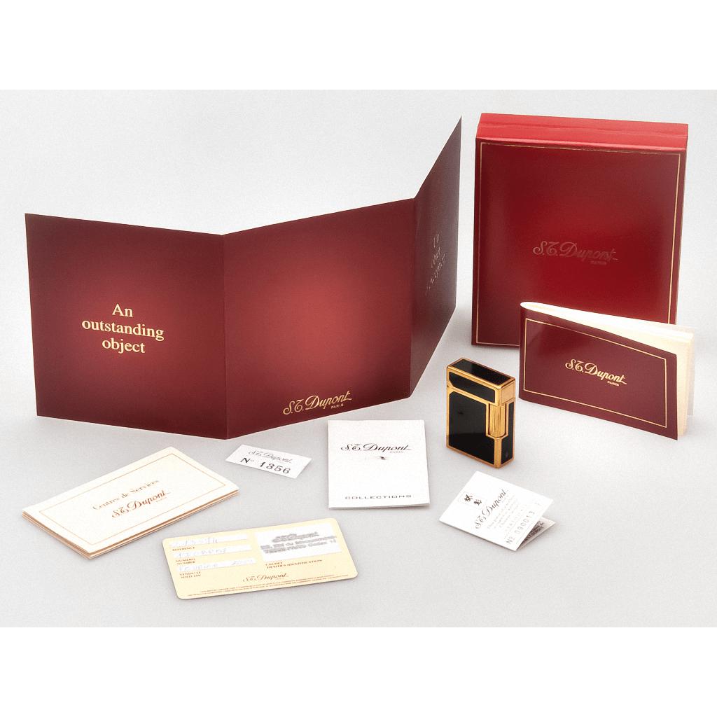 St Dupont Black Chinese Laquer Jacky Kennedy Lighter, Papers and Box! - poupishop