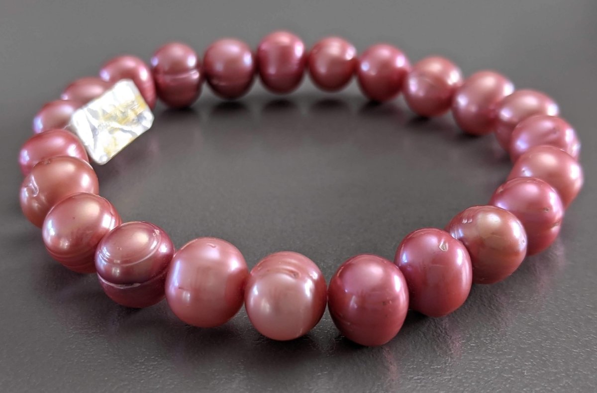 SWP Armband Dark Rose Natural Pearls Bracelet, NWT! - poupishop