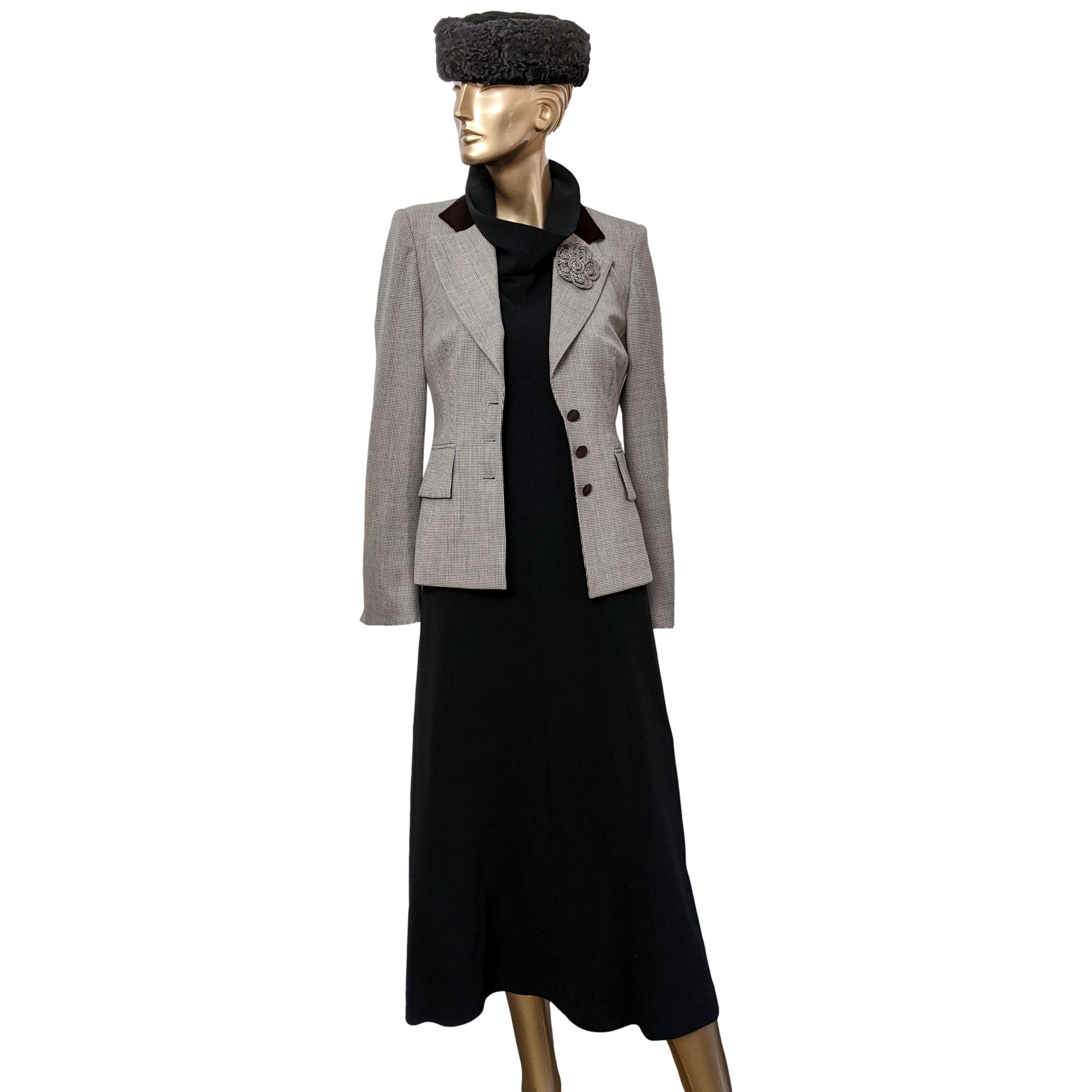 The Row Retro "Barbara" Black 3/4 Long Dress SzM