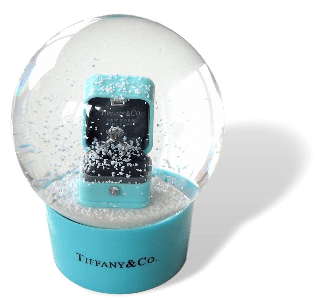 Tiffany & Co Engagement Diamond Ring Solitaire Snowball Globe, NIB! - poupishop