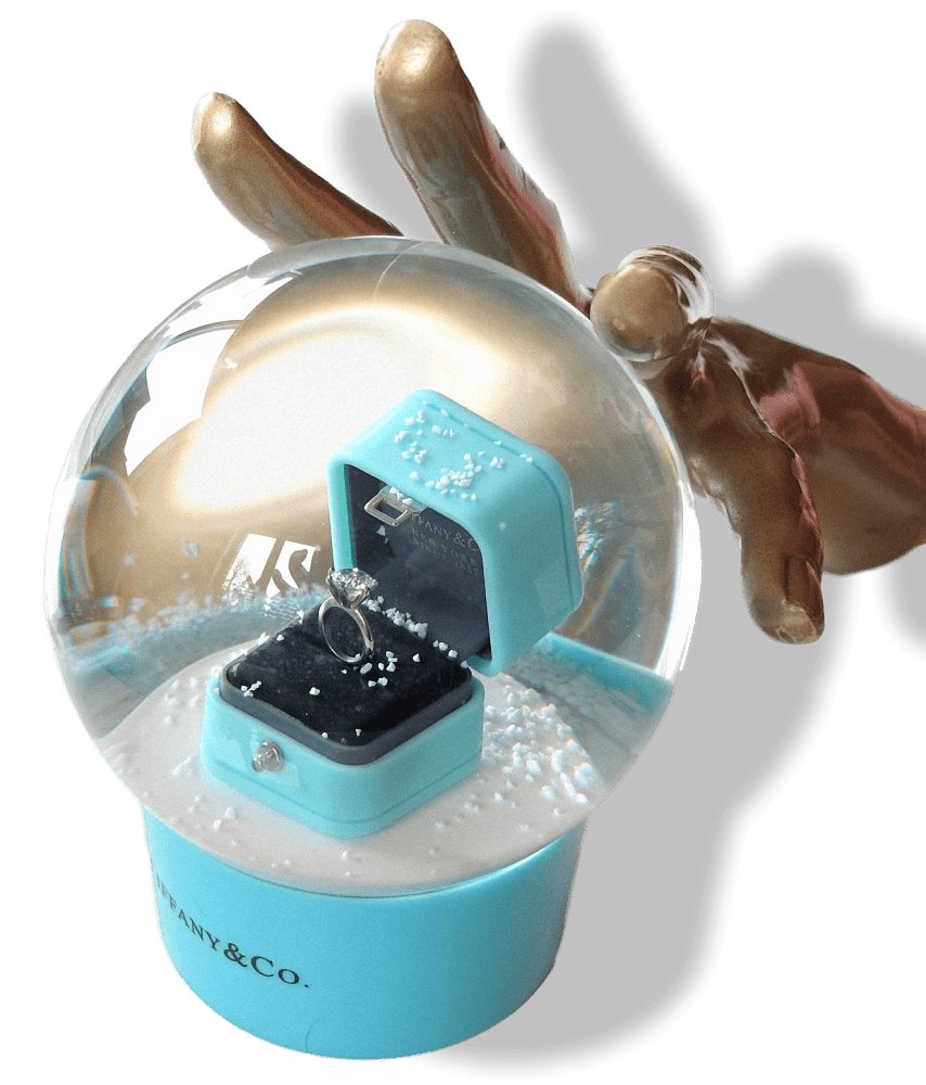 Tiffany & Co Engagement Diamond Ring Solitaire Snowball Globe, NIB! - poupishop