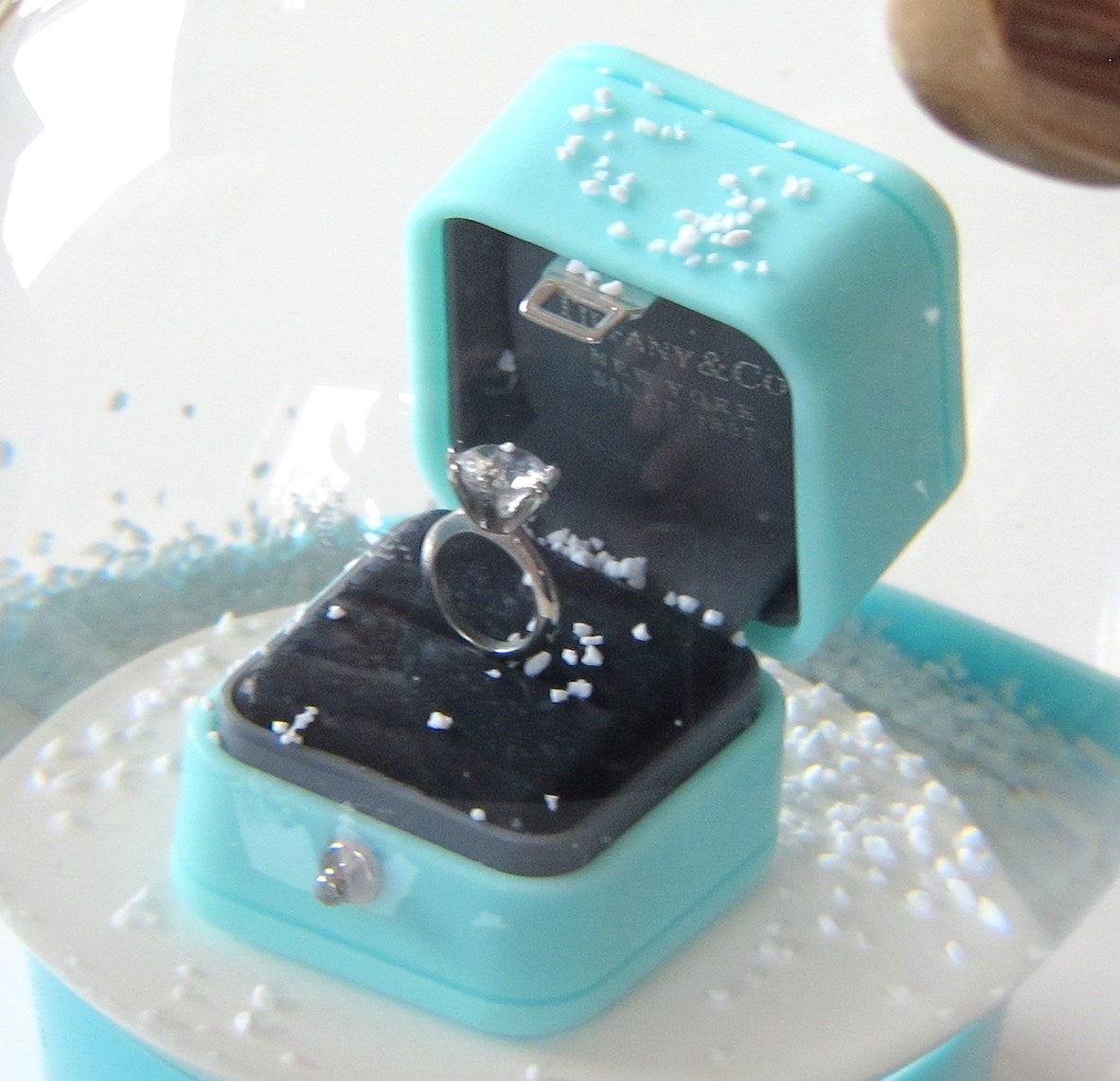 Tiffany & Co Engagement Diamond Ring Solitaire Snowball Globe, NIB! - poupishop