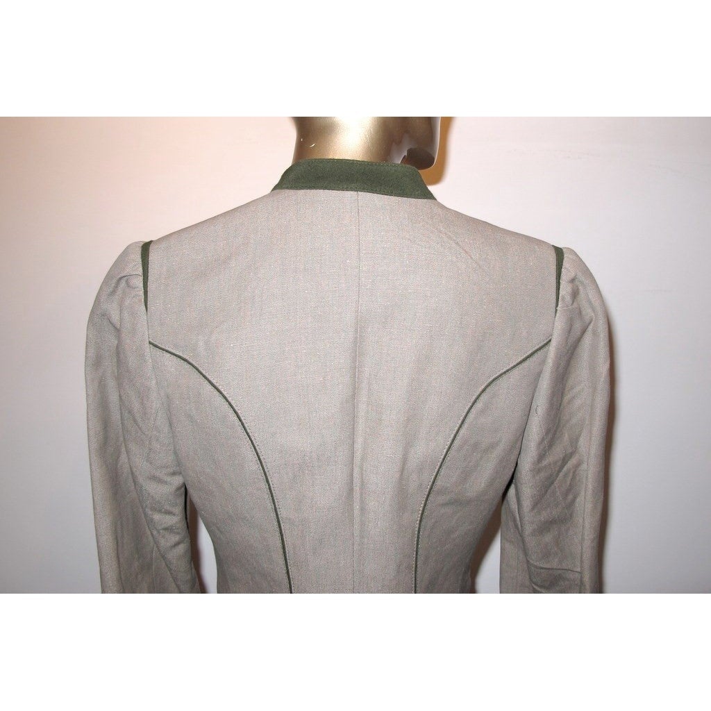 Trachten Stassny Couture Linen/Loden Long Skirt Suit 2pc Sz40 - poupishop