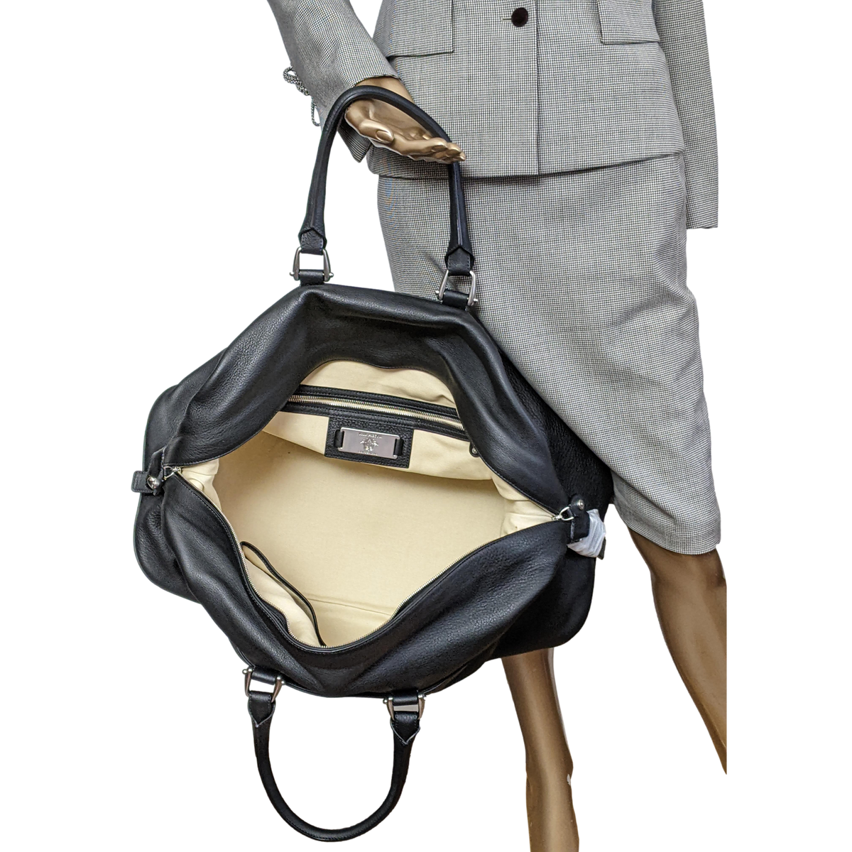 Van Astyn Noir Togo Calfskin Leather Travel Bag 57 cm