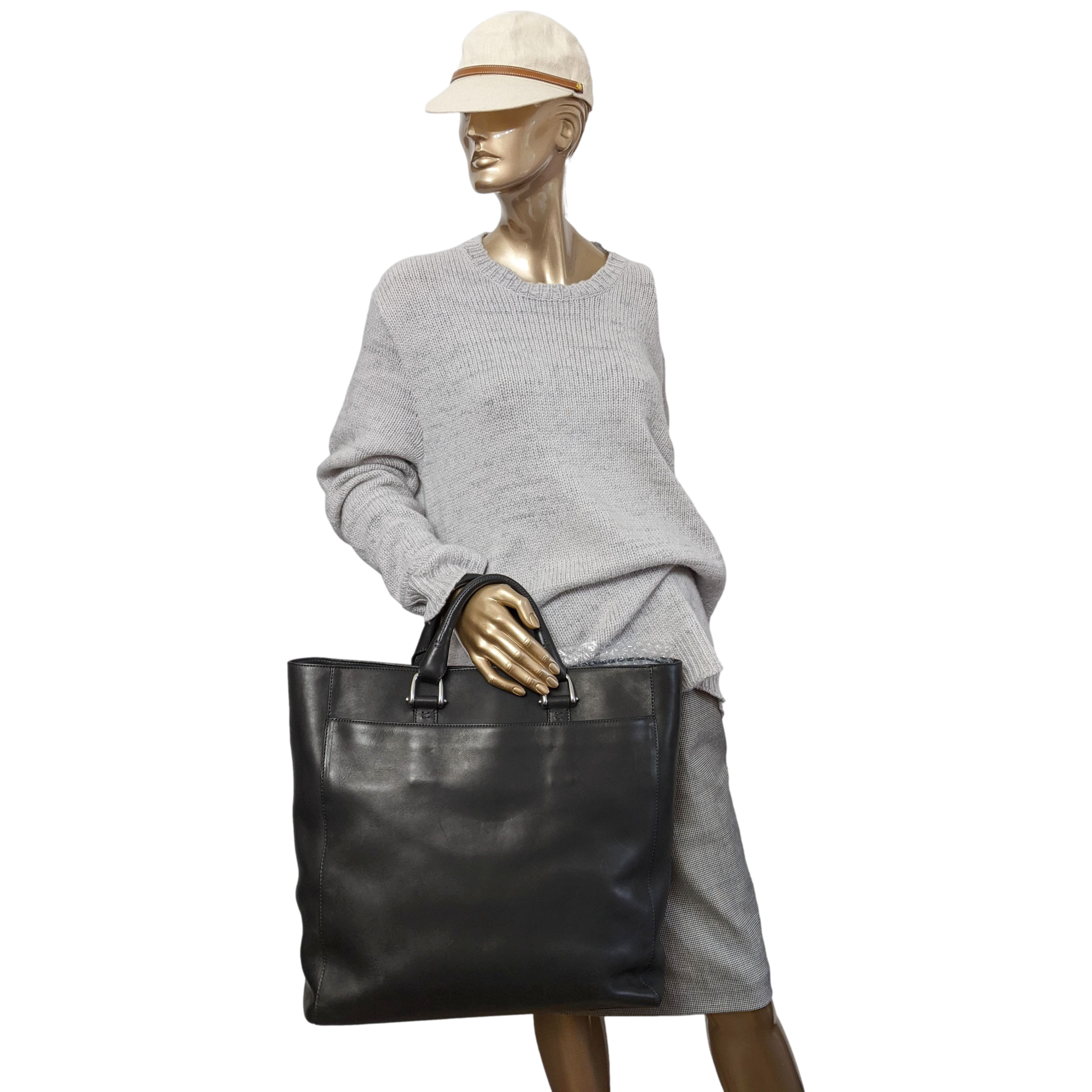 Van Astyn Noir Calfskin Leather Handbag Bag GM 38 cm