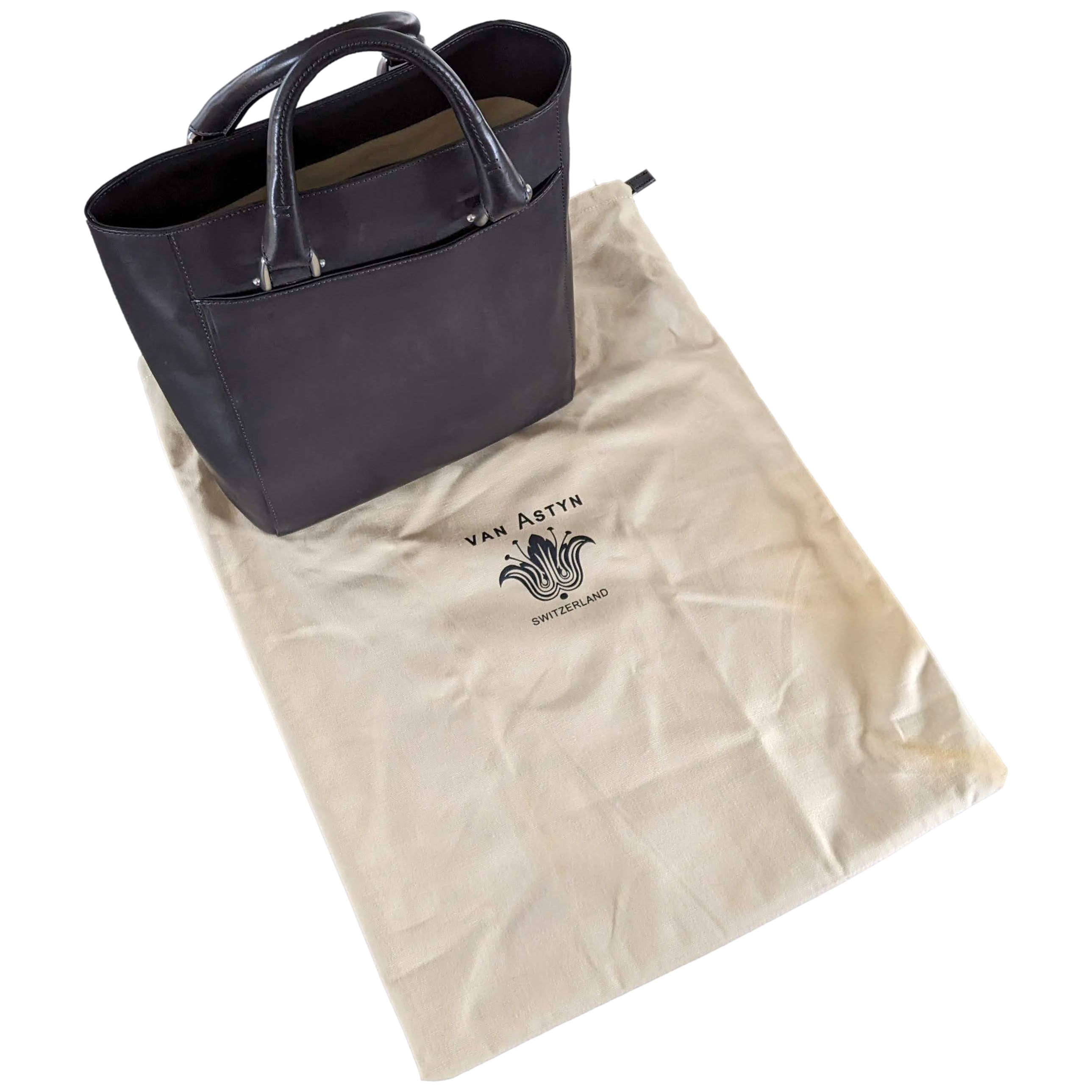 Van Astyn Noir Calfskin Leather Handbag Bag 30 cm