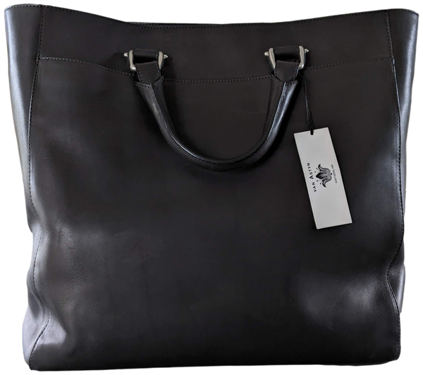 Produits Van Astyn Noir Calfskin Leather Shopping Bag GM 38 cm, New with Dustbag, Made in Switzerland!