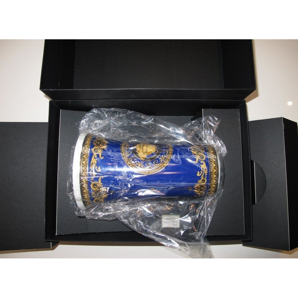 Versace Rosenthal Medusa Blue Porcelain Vase 26cm, NIB! - poupishop