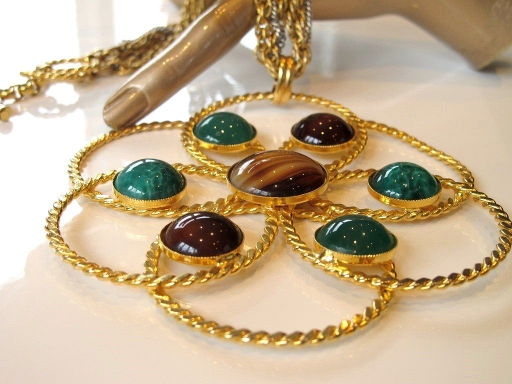 Yves Saint Laurent 1970s Haute Couture Huge Flower Necklace, Rare! - poupishop