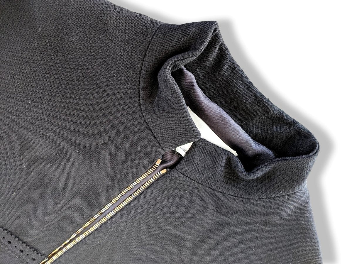 Yves Saint Laurent Couture Black 100% Wool Double Zip Coat Sz42, Retail $3380, NWT! - poupishop