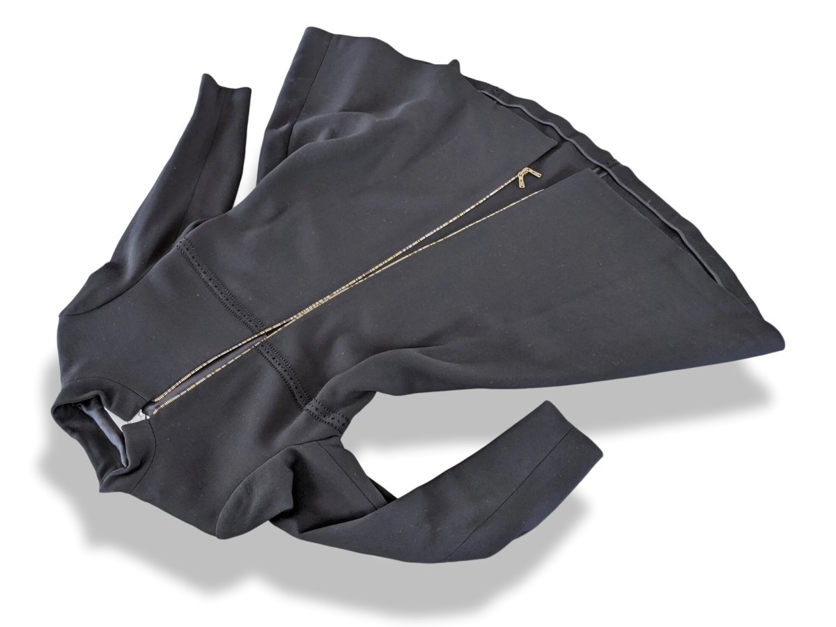 Yves Saint Laurent Couture Black 100% Wool Double Zip Coat Sz42, Retail $3380, NWT! - poupishop