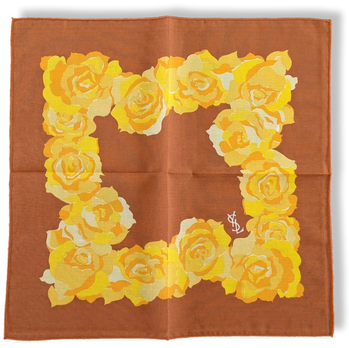 Yves Saint Laurent Vintage Terre de Sienne/Soleil Lot of 6 Napkins Serviettes 44 x 44 cm, New! - poupishop