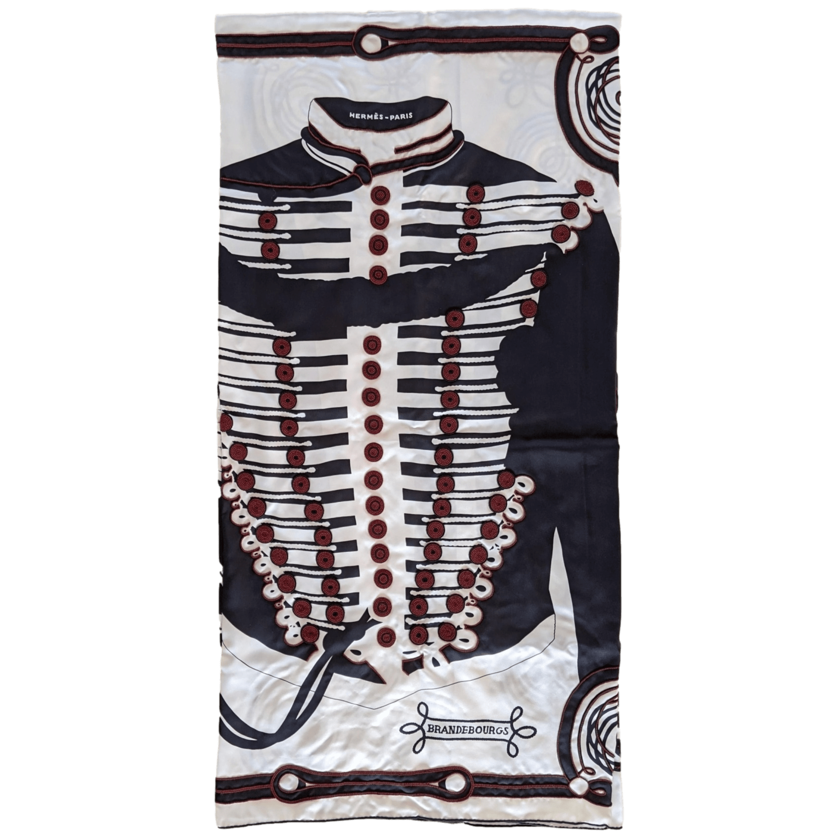 HERMES Precieux BRAZIL - BRANDEBOURG Beaded Embroidered Twill Silk Stole Made in India