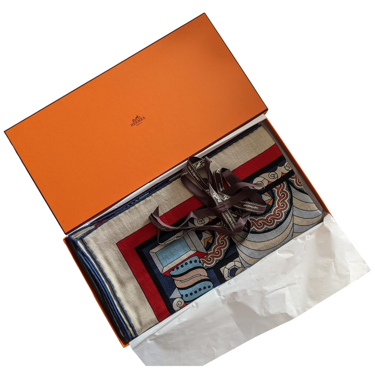 HERMES HARNAIS EN ROSACE [Jutta41] Cashmere Shawl 140 x 140 cm