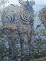 HERMES 2016 Blue Croquis de Zebres by Robert Dallet Plaid in 100% Cashmere 190 x 130 cm, New in Box!