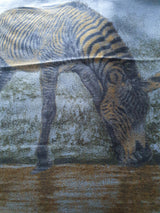 HERMES 2016 Blue Croquis de Zebres by Robert Dallet Plaid in 100% Cashmere 190 x 130 cm, New in Box!