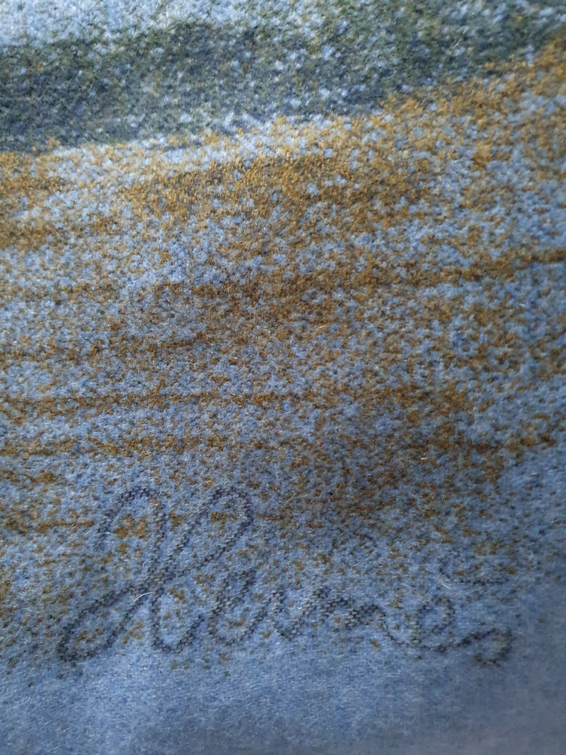 HERMES 2016 Blue Croquis de Zebres by Robert Dallet Plaid in 100% Cashmere 190 x 130 cm, New in Box!