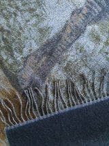 HERMES 2016 Blue Croquis de Zebres by Robert Dallet Plaid in 100% Cashmere 190 x 130 cm, New in Box!