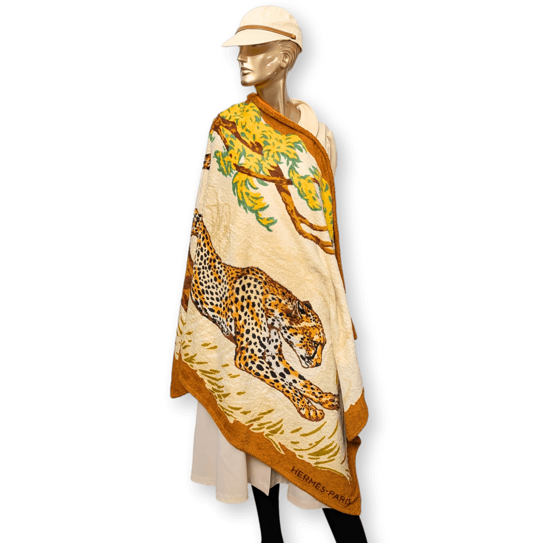 HERMES Leopard Bondissant Beach Towel GM 90 x 150 cm Pristine Condition