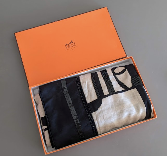 Hermes 2008 Precious Shiny Embroidered "Brides de Gala en Desordre" Cashmere Shawl 140, Grail!