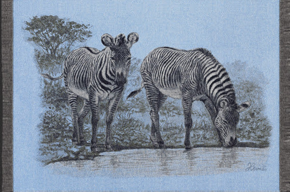 HERMES 2016 Blue Croquis de Zebres by Robert Dallet Plaid in 100% Cashmere 190 x 130 cm, New in Box!