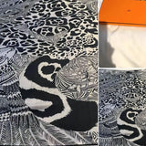 HERMES 2018 Jaguar Quetzal Cashmere Shawl 140 x 140 cm, Box! A20260107